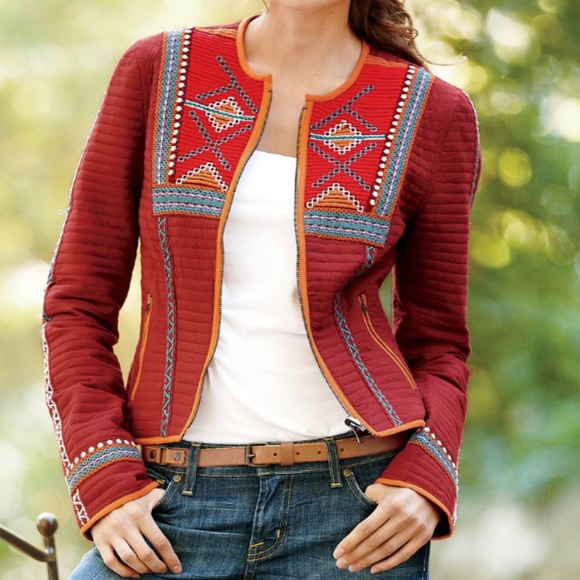 Peruvian Connection Jackets & Blazers - Peruvian Connection Reversible Quilted Jacket